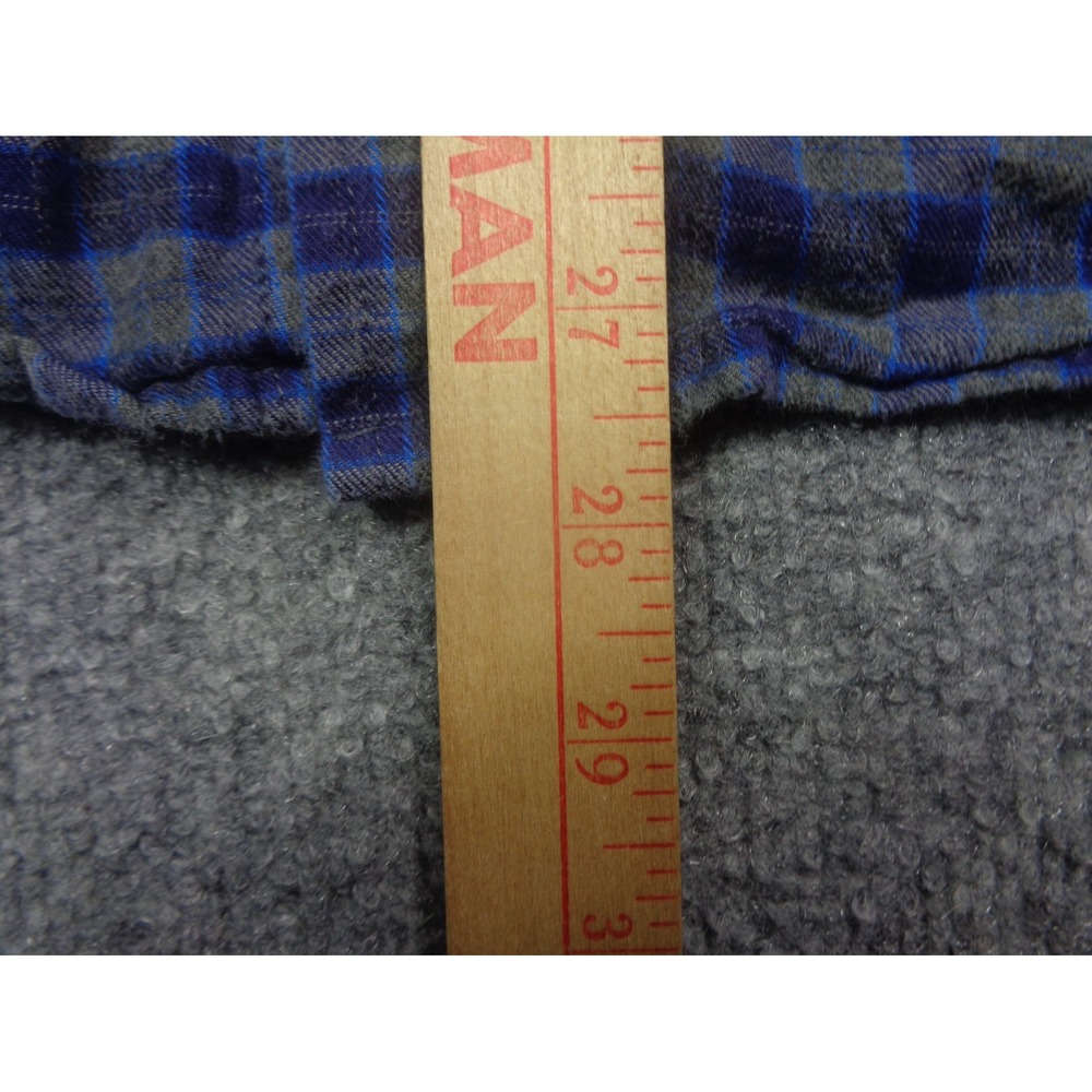 Blue Plaid Men's Casual Button Down Shirt - Picture 14 of 15